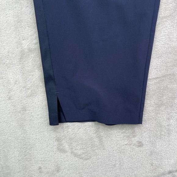Athleta Brooklyn Ankle Pants Womens 16 Navy Blue Solid Stretch Tapered Leg - Picture 3 of 14